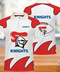 NRL Newcastle Knights 3D Printed Casual Summer Polo Shirt - Breathable Fabric Athleisure