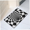 NUOBESTY 3pcs Bathroom Black White Illusion Rugs - Rug Area Decorative Home Floor Mat - Perfect Decor for Your Bathroom
