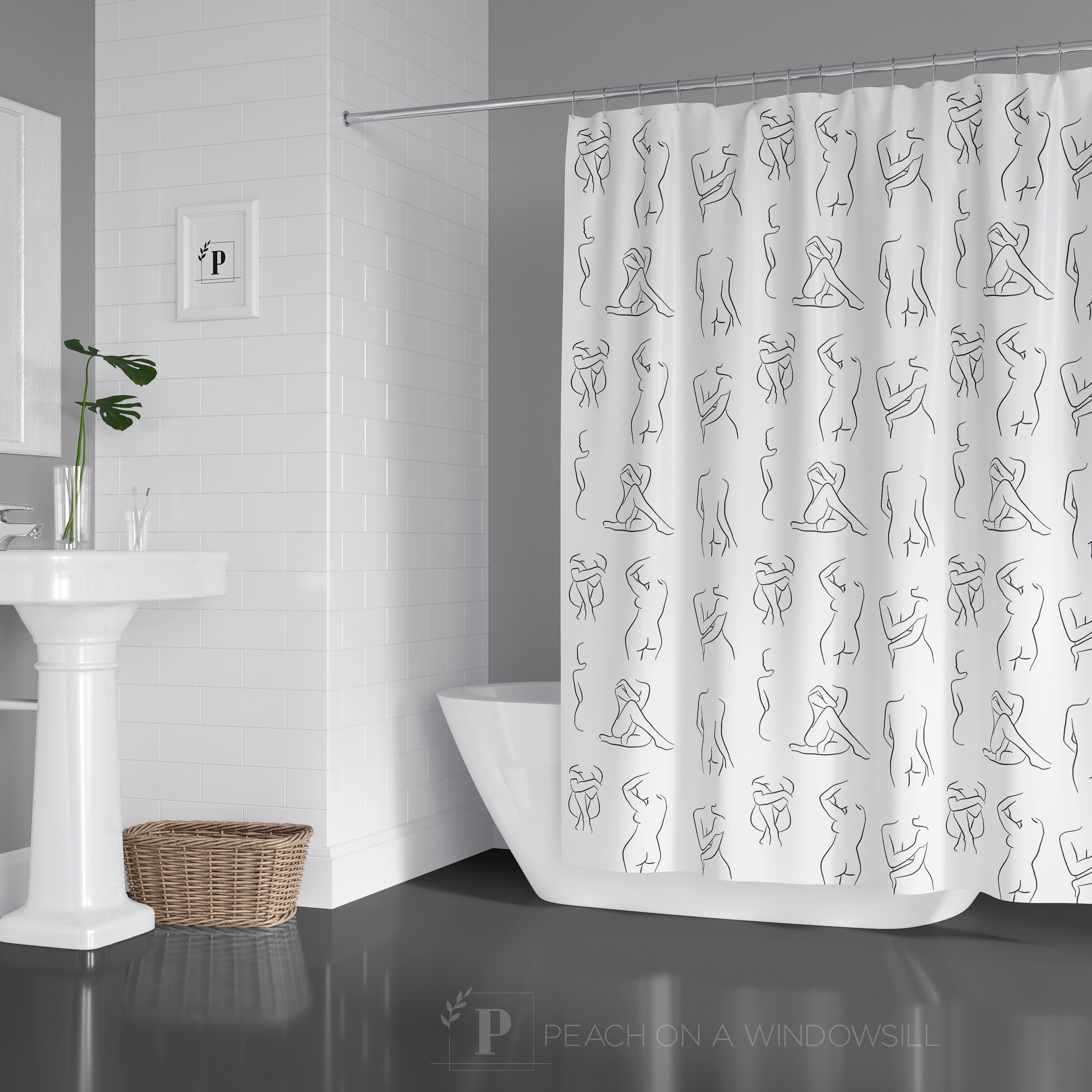 Naked Women Shower Curtain, Add a Bold and Feminine Statement to Your Bathroom Decor
