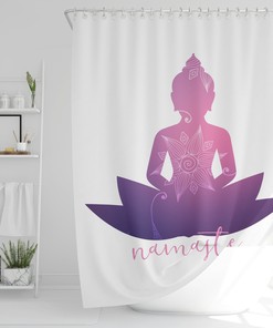 Namaste Yoga Shower Curtain, Spiritual Bathroom Art, Boho Home Decor, Meditation Housewarming Gift, Inspirational Quote