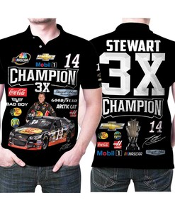 Nascar's Tony Stawart Signs Off in 3D All Over Print Polo Shirt
