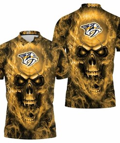 Nashville Predators Nhl Fans Skull 3D All Over Print Polo Shirt: Show Your Loyalty to the Team