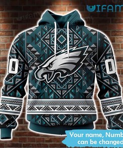 Native American Texture Custom Name Philly Eagles Hoodie 3D with Custom Design