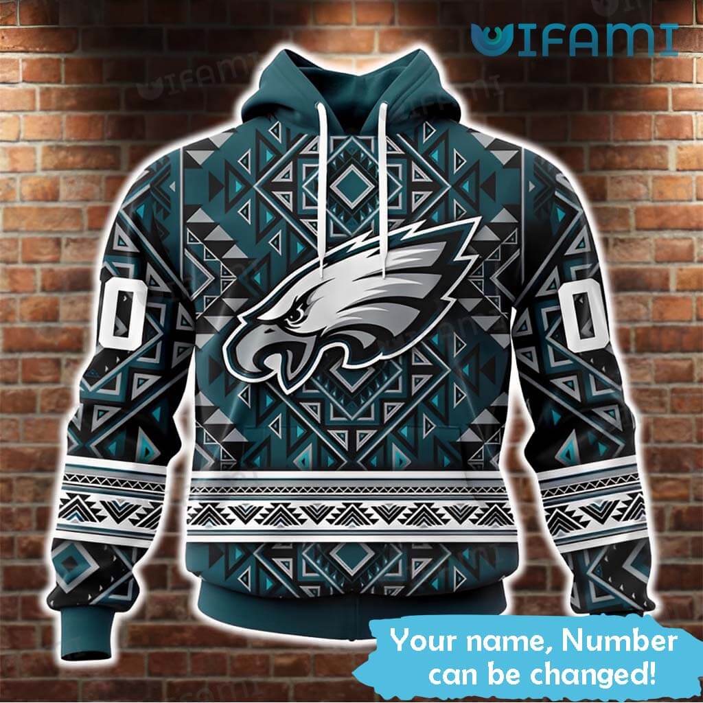 Native American Texture Custom Name Philly Eagles Hoodie 3D with Custom Design