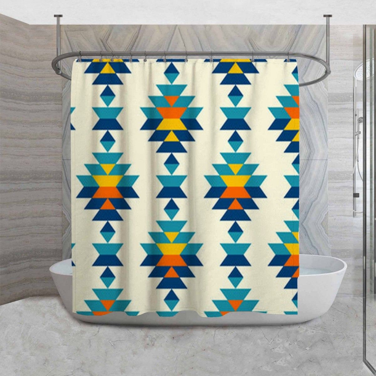 Native Tribal Inspired Shower Curtain, Add South Western Flair to Your Bathroom Decor