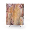 Natural Agate Geode Shower Curtain with Healing Stones Design - Unique Bathroom Decor & Bath Accessories