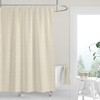 Natural Sand Beige Washed Denim Shower Curtain for a Rustic Country Western Bath Decor