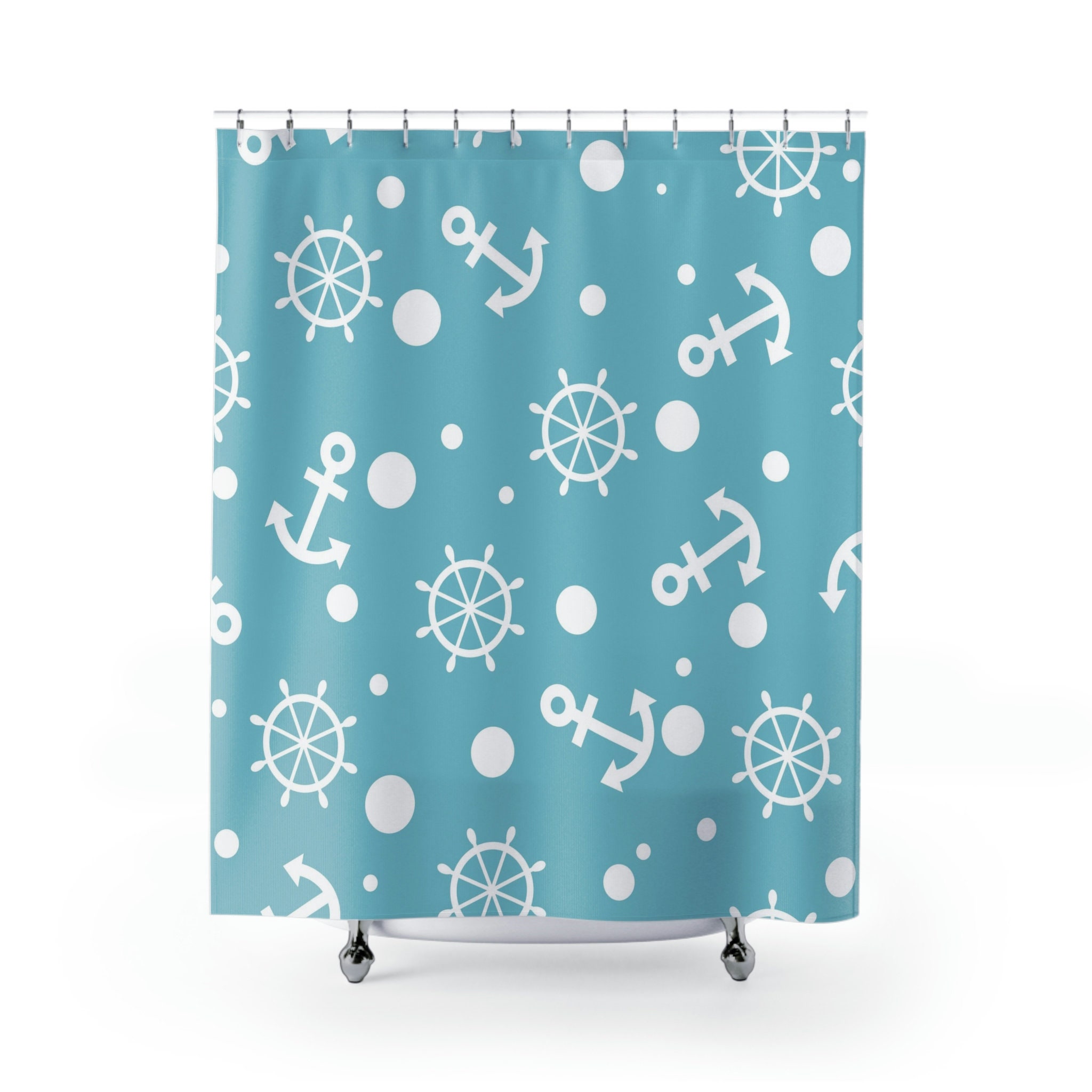 Nautical Boat Shower Curtain with Coastal Gift Design - Perfect for Beach House & Lakehouse Bathrooms - Image 2