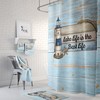 Nautical Lighthouse Shower Curtain Set with Rustic Coastal Decor