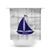 Nautical Personalized Shower Curtain, Kids Bathroom Decor with Sailboat Bath Curtain, Nautical Bathroom - SHOWER24