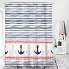 Nautical Themed Curtain Shower Curtain | Blue Anchor, Boat Ocean Beach Marine | Home Bath Decor | Housewarming Gift