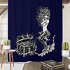 Navy Blue Mermaid Shower Curtain Towels Bath Mat Options | vintage bathroom shower curtains