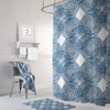 Navy Blue and White Striped Shower Curtain | Blue Bathroom Decor | 71 x 71 | Nautical Shower Curtains