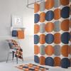 Navy and Gray Retro Shower Curtain for Mid Century Modern Bath