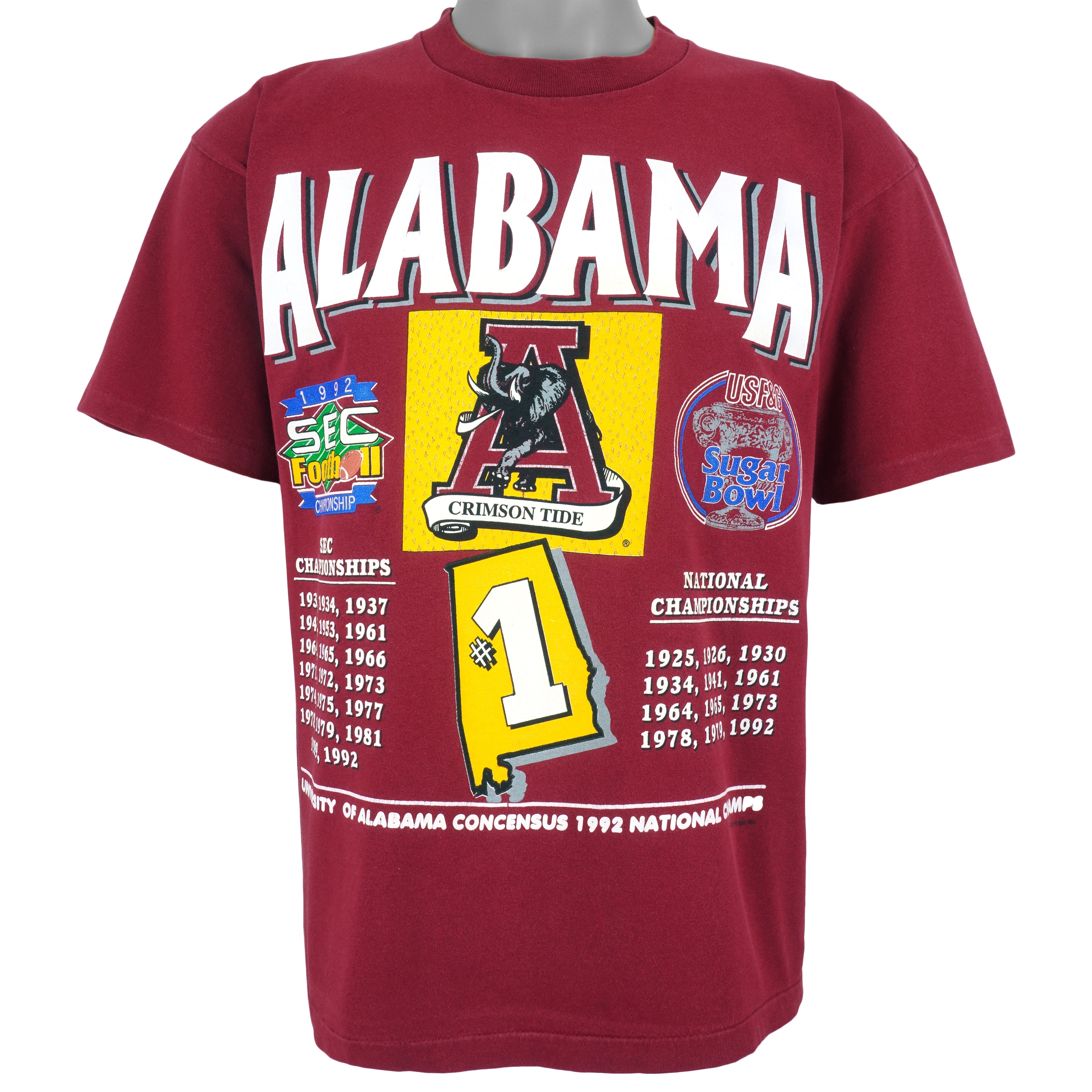 Ncaa Alabama Crimson Tide, National Champs T-Shirt 1992 Vintage Tshirt Unisex Sport Sweatshirt Hoodie Gift