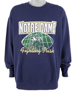 Ncaa Notre Dame Fighting Irish Crew Neck Sweatshirt 1990S Vintage American Football Shirt, Gift For Dad