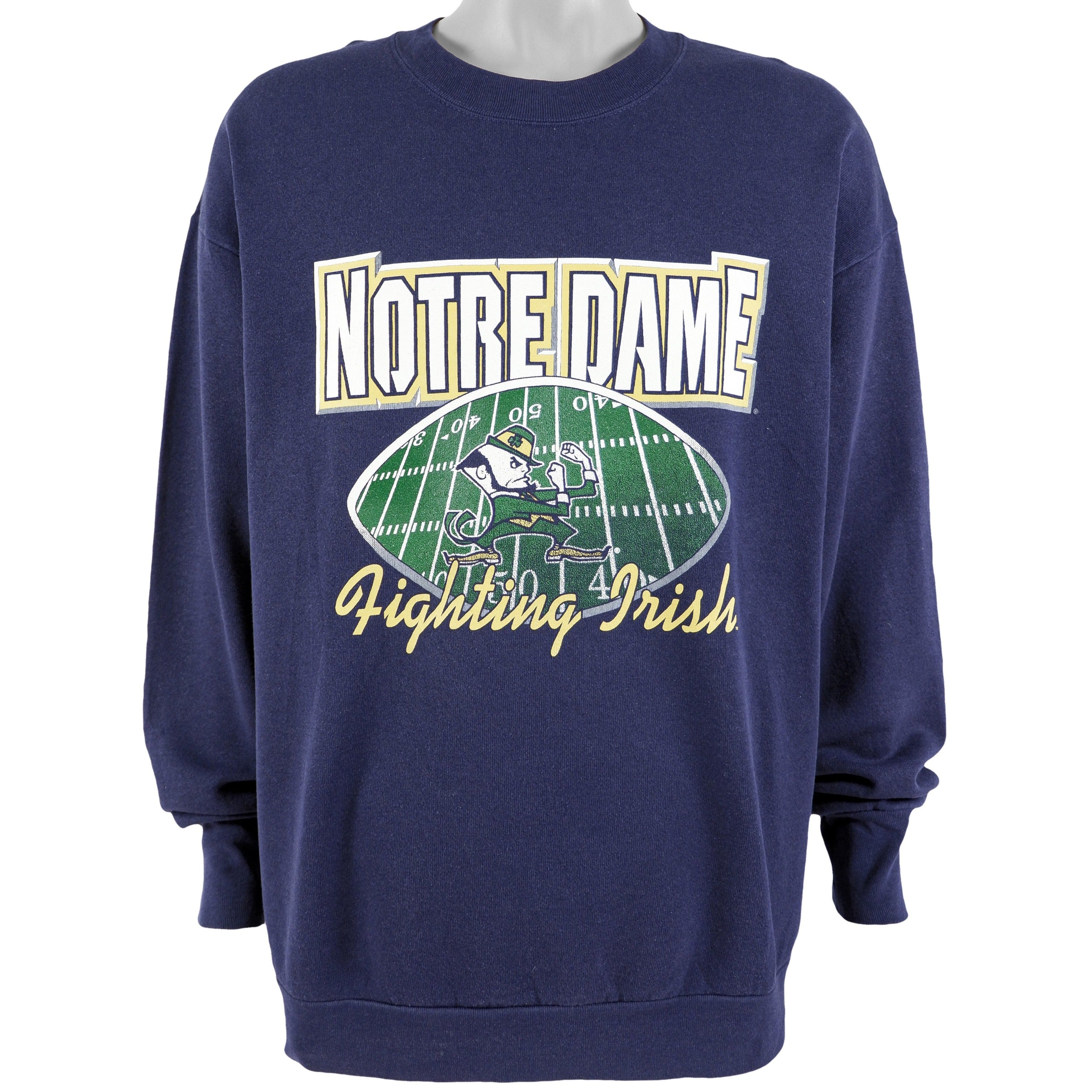 Ncaa Notre Dame Fighting Irish Crew Neck Sweatshirt 1990S Vintage American Football Shirt, Gift For Dad