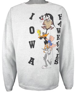 Ncaa University Of Iowa Hawkeyes X Looney Tunes Crew Neck Sweatshirt 1990S Vintage Unisex American Football Shirt