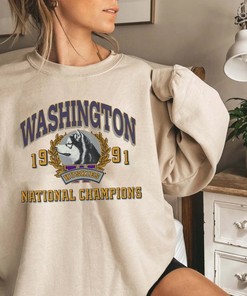Ncaa Washington Huskies Est 1991 Logo Sweatshirt, Unisex T-Shirt Sweater Hoodie