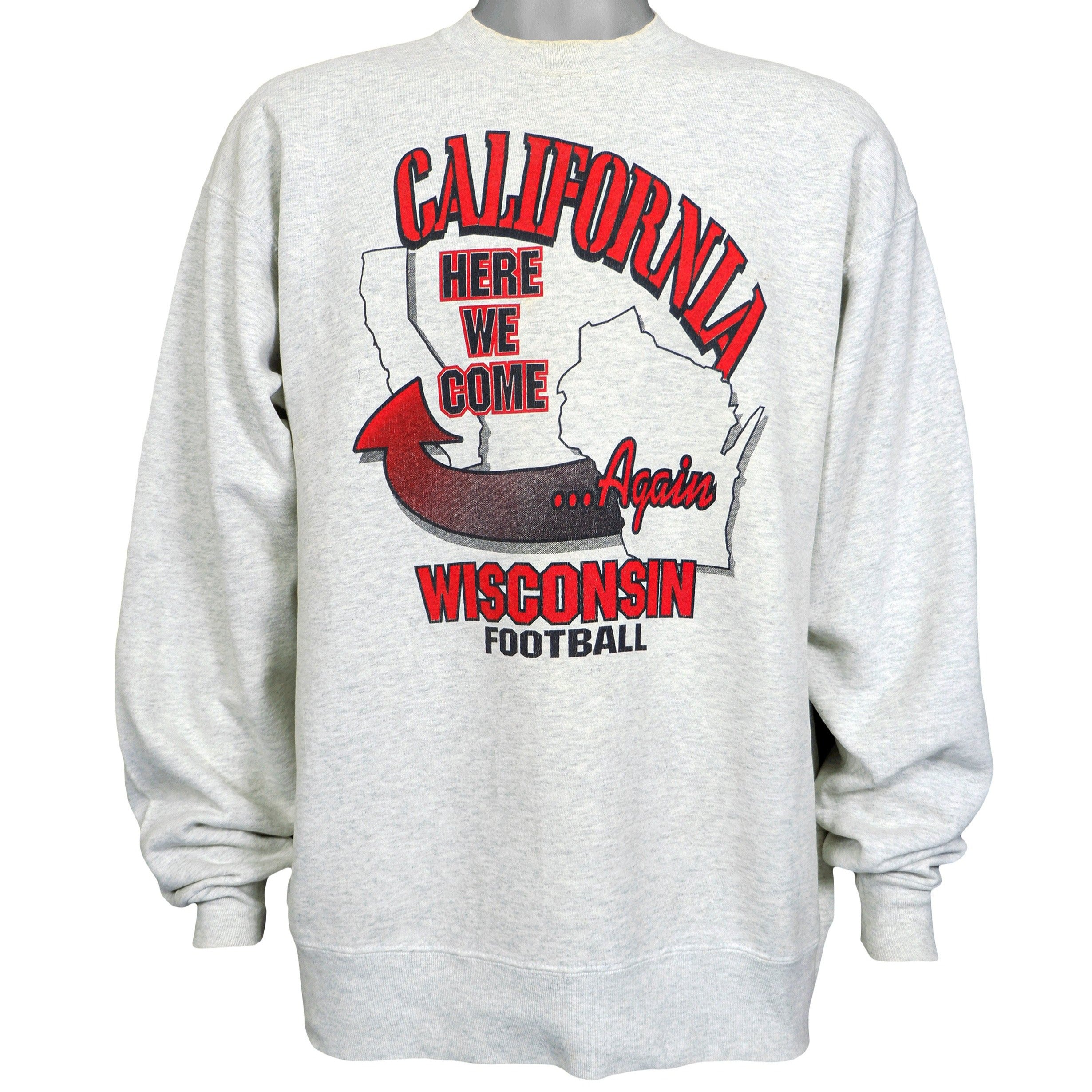 Ncaa Wisconsin Football, California Here We Come Again Sweatshirt 1990S Vintage American Football Shirt, Gift For Dad