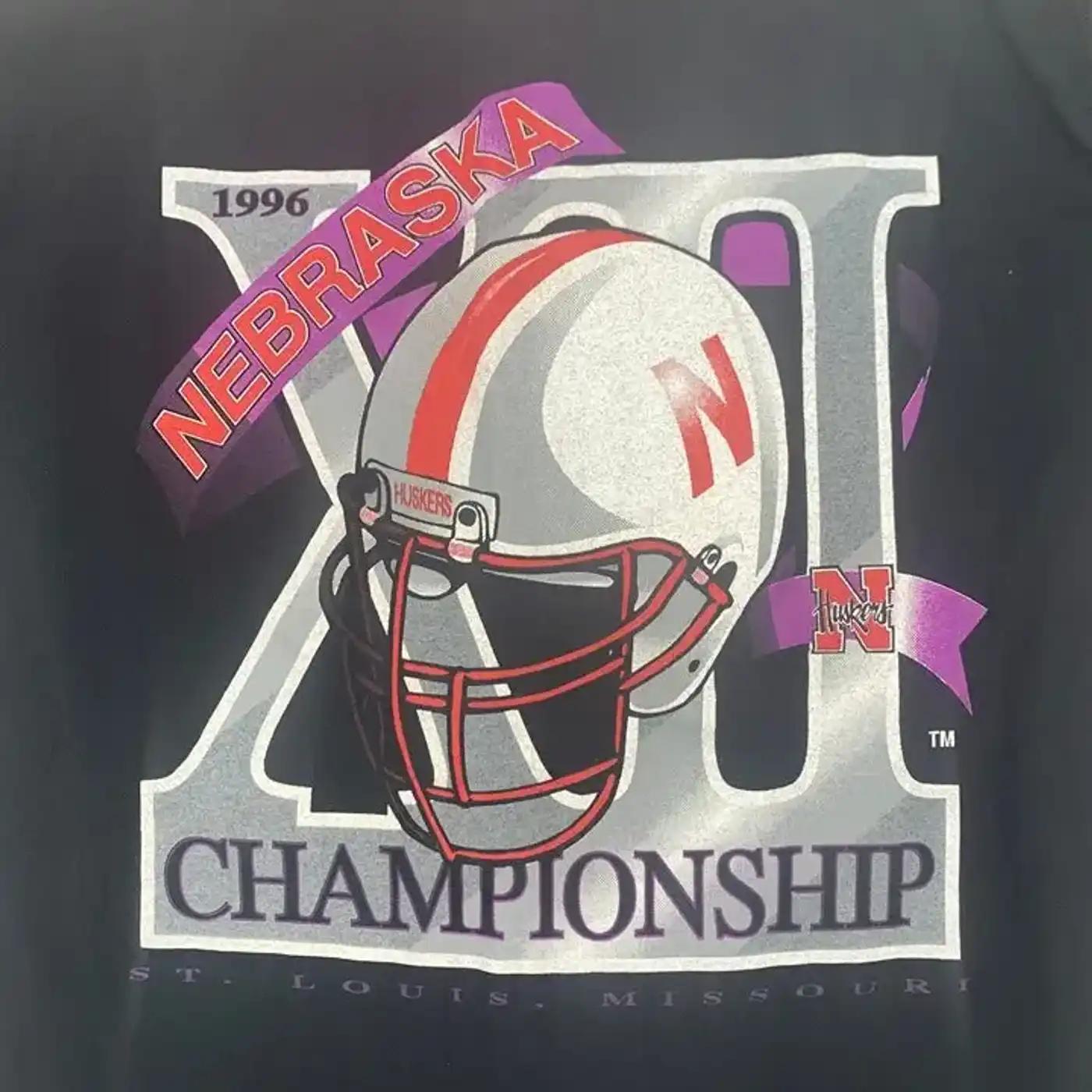 Nebraska Cornhuskers 1996 Big 12 Champs T-Shirt Sweatshirt Hoodie American Football Gifts Lover - Image 2