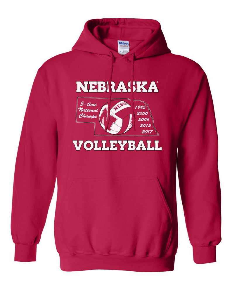 Nebraska Cornhuskers Volleyball Sweatshirt, 5-Time Champions Fleece Huskers Pullover Husker Apparel