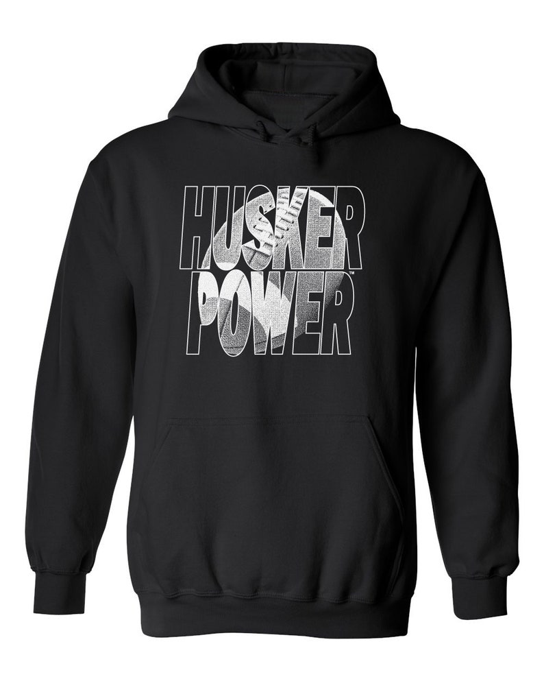 Nebraska Huskers Hoodie, Husker Power Football, Cornhuskers Hoodie Fleece Pullover, Nebraska Apparel Hoody - Image 2