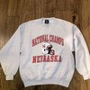 Nebraska Huskers Vintage Crewneck Sweater White National Champs Sweatshirt