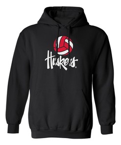 Nebraska Volleyball Legacy Script Huskers Hooded Sweatshirt Nebraska Cornhuskers Sleeves Hoodie