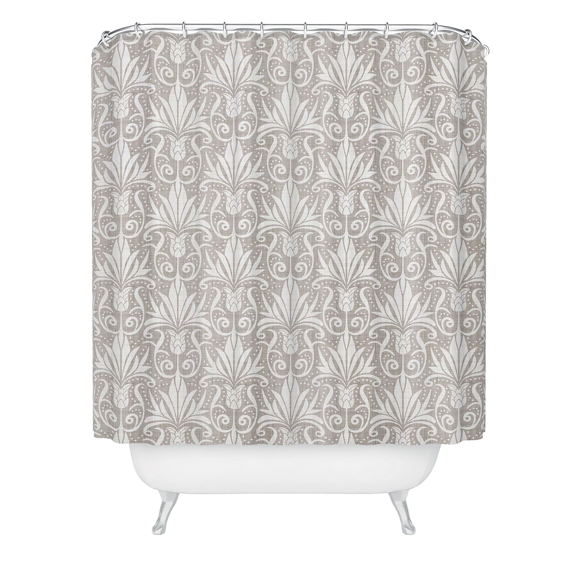 Neutral Traditional Shower Curtain with Beige Color for a Classic Bathroom Decor - Image 2