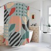 Neutral Tropical Leaves Shower Curtain, Contemporary Art Bathroom Curtain, Earthy Colors, Peaceful Design