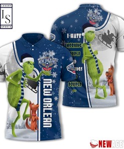 New Orleans Pelicans Grinch Steals Christmas with Personalized Polo T-shirt