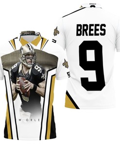 New Orleans Saints Stadium Background Polo Shirt of Drew Brees - All Over Print 3D T-Shirt with Personalized Design
