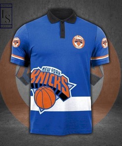 New York Knicks Personalized Athleisure All Over Print Polo T-shirt for NBA Fans