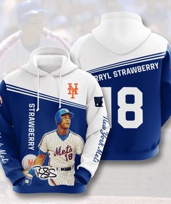 New York Mets All-Over Print Zip-Up 3D Hoodie for Men