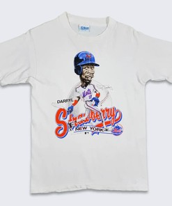 New York Mets Vintage 80S Darryl Strawberry T-Shirt Sweatshirt Pullover Hoodie Reprinted