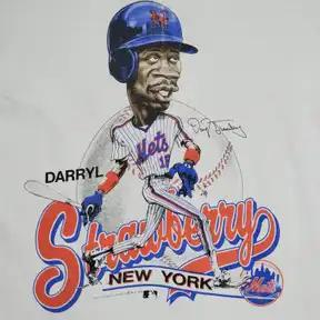 New York Mets Vintage 80S Darryl Strawberry T-Shirt Sweatshirt Pullover Hoodie Reprinted - Image 2