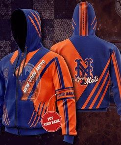 New York Mets Zip-Up Hoodie 3D, Perfect for MLB Fans