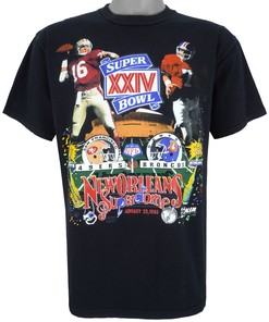 Nfl 49Ers Vs Broncos Super Bowl 24Th Joe Montana John Elway T-Shirt 1990 Vintage Unisex Sport Sweatshirt Hoodie Gift