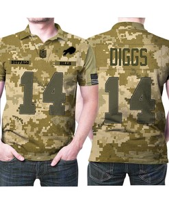 Nfl American Football Team Logo Camouflage 3d Designed All-Over Gift For Bills Fans Polo Shirt