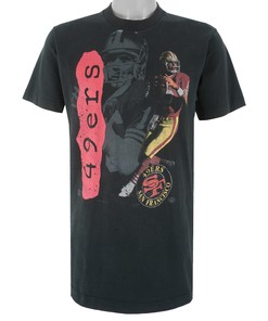 Nfl Black San Francisco 49Ers T-Shirt 1990S Vintage Tshirt Unisex Sport Sweatshirt Hoodie Gift