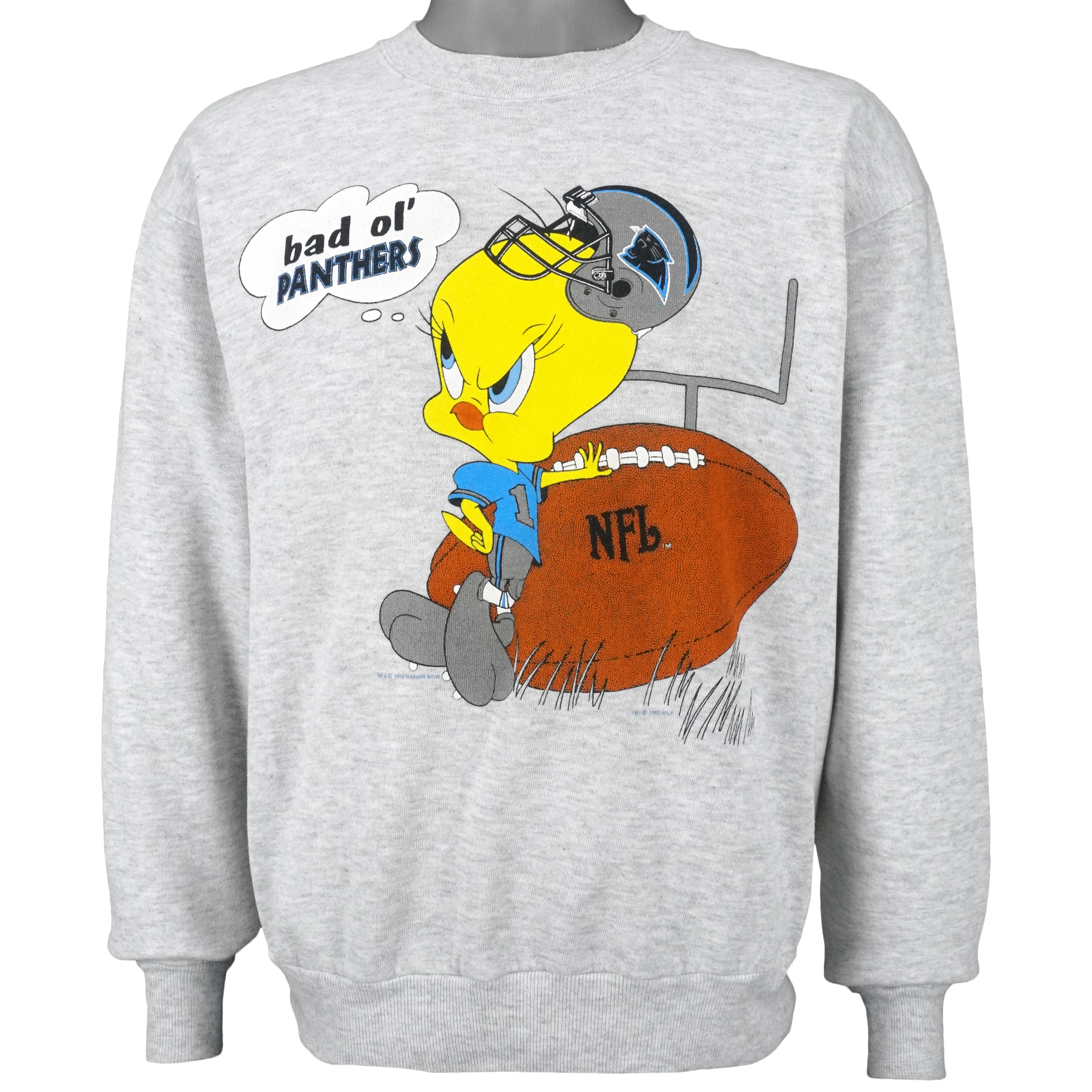 Nfl Carolina Panthers X Tweety Crew Neck Sweatshirt 1993 Vintage Unisex Sweatshirt American Football Shirt, Gift For Dad