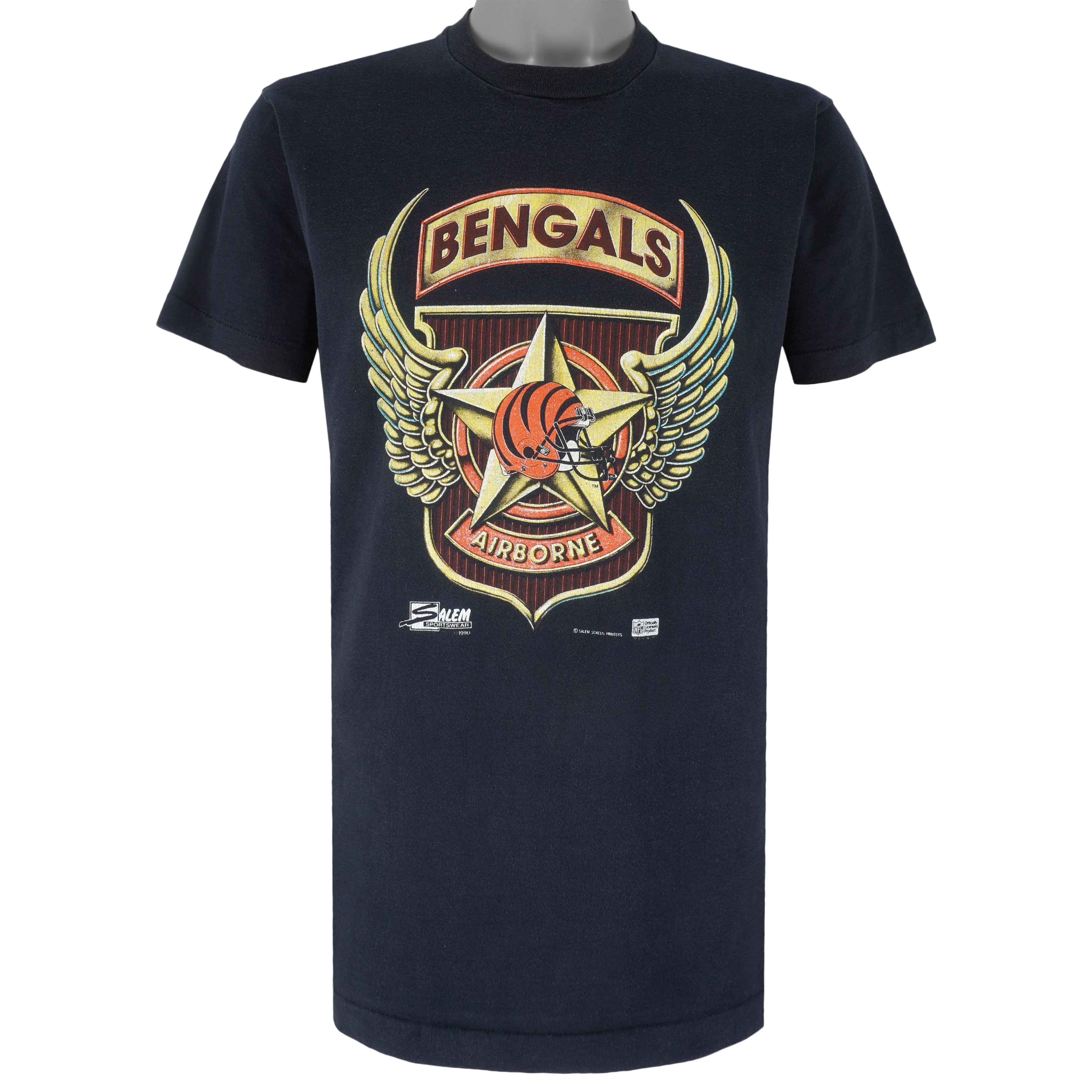 Nfl Cincinnati Bengals Airborne T-Shirt 1990 Vintage Tshirt Unisex Sport Sweatshirt Hoodie Gift