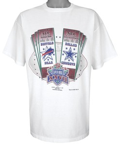 Nfl Cowboys Vs Bills Tickets Super Bowl Xxvii T-Shirt 1992 Vintage Tshirt Unisex Sport Sweatshirt Hoodie Gift