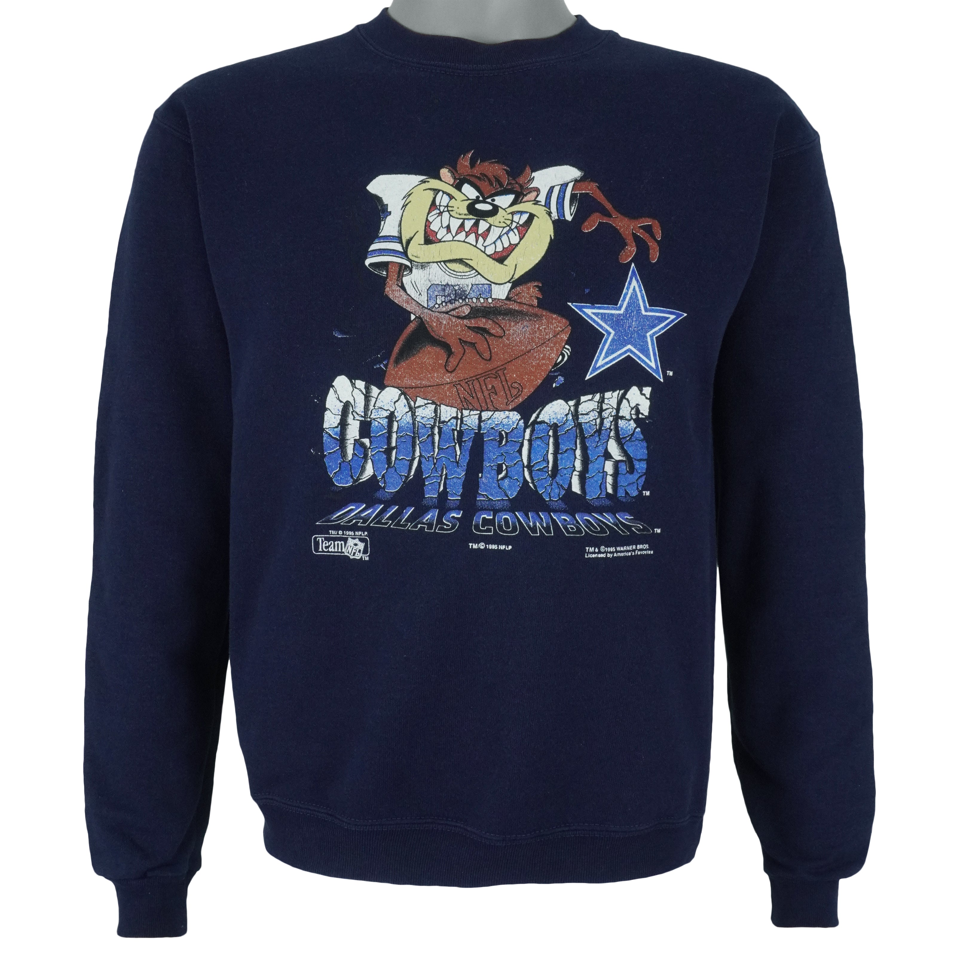 Nfl Dallas Taz X Cowboys Crew Neck Sweatshirt 1995 Vintage Unisex Sweatshirt American Football Shirt, Gift For Dad