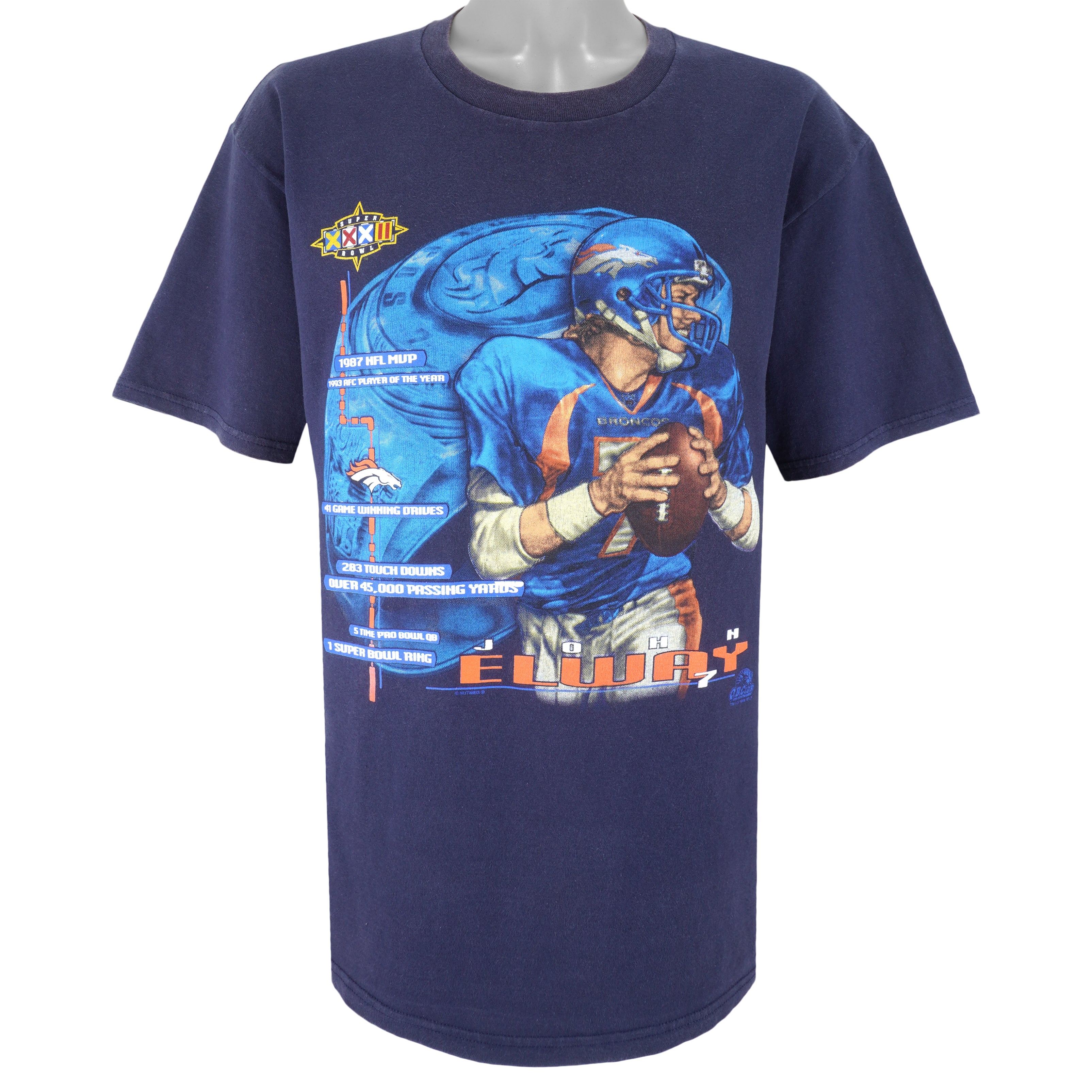 Nfl Denver Broncos John Elway No. 7 T-Shirt 1998 Vintage Tshirt Unisex Sport Sweatshirt Hoodie Gift