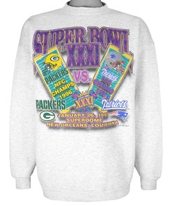 Nfl Green Bay Packers Vs Patriots Tickets Sweatshirt 1997 Vintage Unisex Sweatshirt American Football Shirt