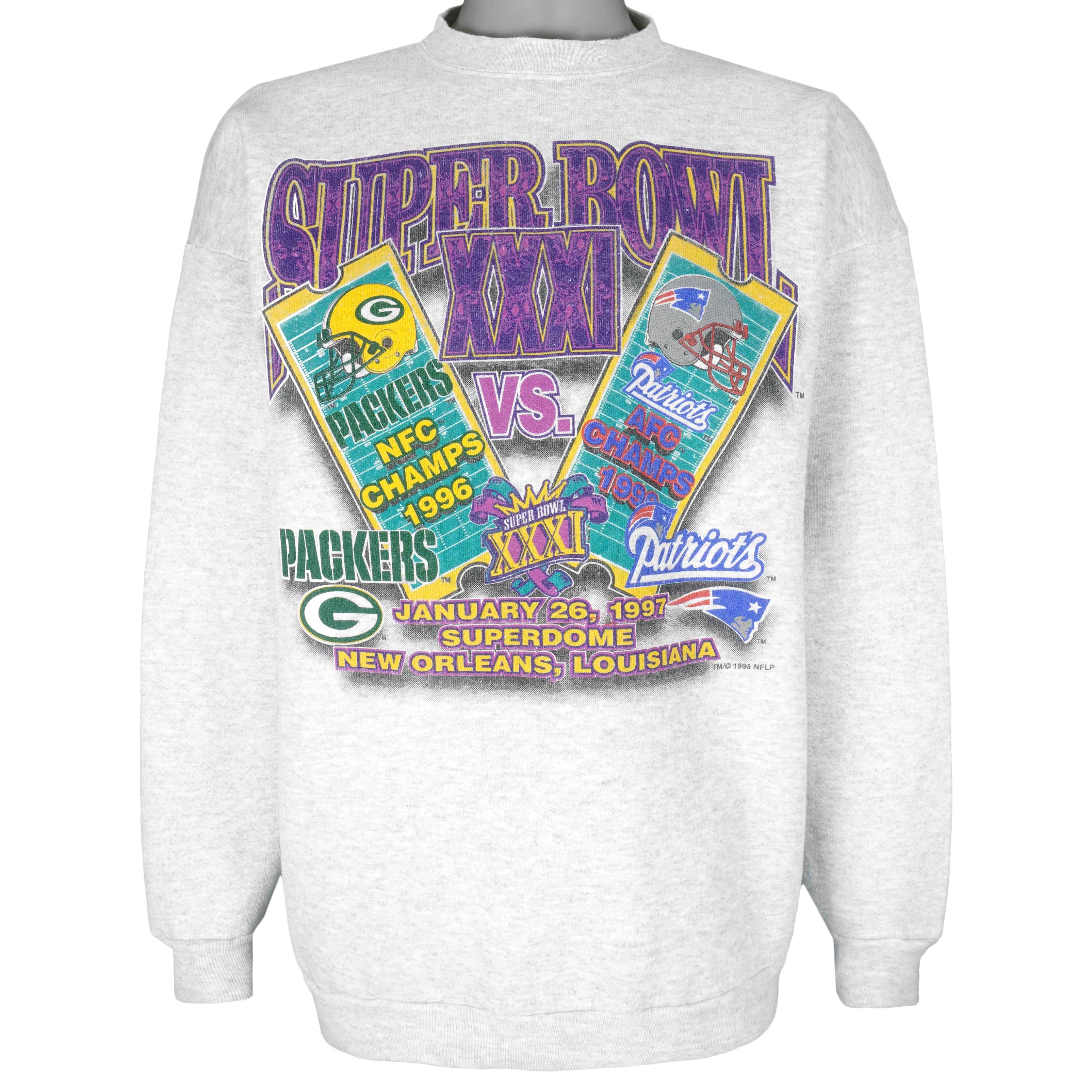 Nfl Green Bay Packers Vs Patriots Tickets Sweatshirt 1997 Vintage Unisex Sweatshirt American Football Shirt