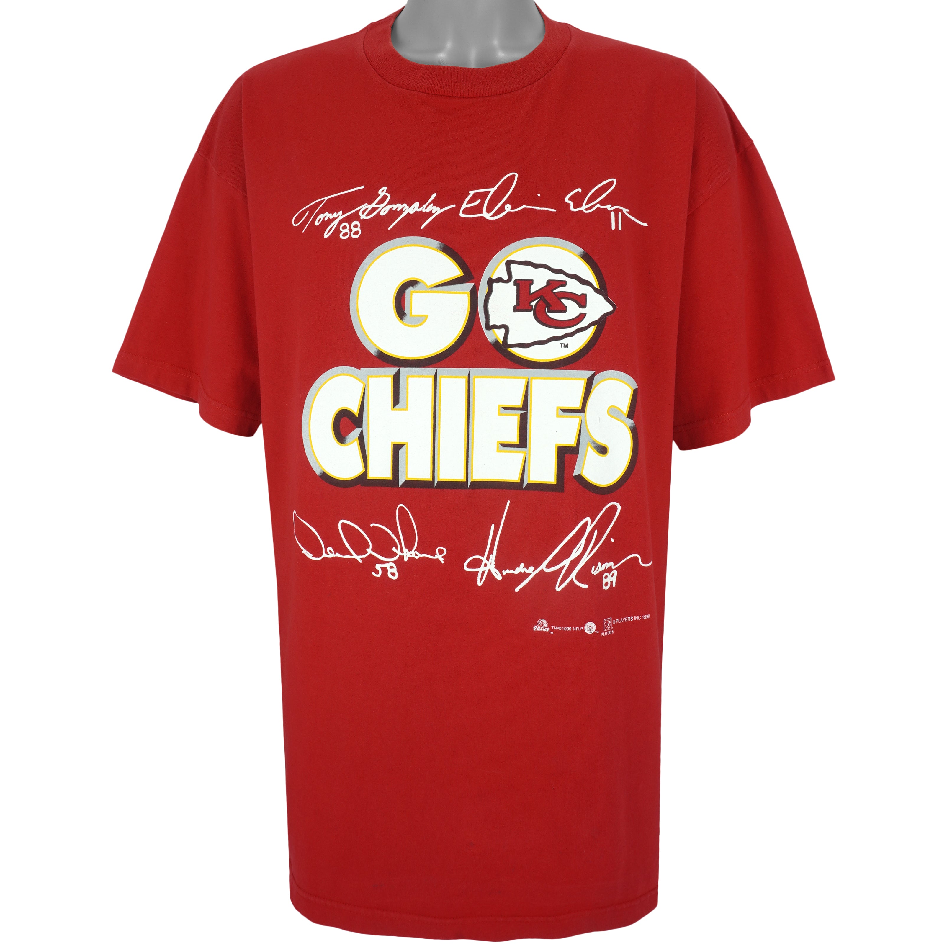 Nfl Kansas City Go Chiefs, Players Autographed T-Shirt 1999 Vintage Tshirt Unisex Sport Sweatshirt Hoodie Gift