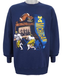 Nfl Michigan Wolverines Crew Neck Sweatshirt 1990S Vintage Unisex Sweatshirt American Football Shirt, Gift For Dad